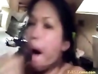 Asian MILF Gets Preposterous Depart From Sucking Heavy Negro Cock